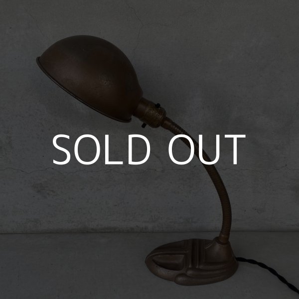 画像4: VINTAGE ANTIQUE DESKLAMP RODALE ヴィンテージ アンティーク デスクライト デスクランプ スタンドライト 卓上ライト アメリカ / インダストリアル グースネック 照明 工業用 USA (4)