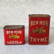 画像2: VINTAGE ANTIQUE BEN HUR TIN CAN ヴィンテージ アンティーク 缶 / アメリカ パウダー カフェ キッチン ブリキ セット オブジェ 小物入れ 雑貨  USA  (2)