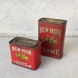 画像1: VINTAGE ANTIQUE BEN HUR TIN CAN ヴィンテージ アンティーク 缶 / アメリカ パウダー カフェ キッチン ブリキ セット オブジェ 小物入れ 雑貨  USA  (1)