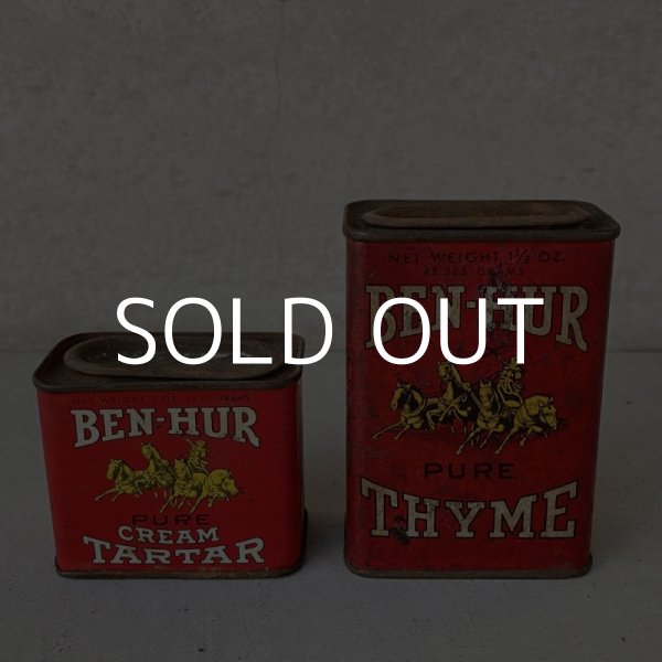 画像3: VINTAGE ANTIQUE BEN HUR TIN CAN ヴィンテージ アンティーク 缶 / アメリカ パウダー カフェ キッチン ブリキ セット オブジェ 小物入れ 雑貨  USA  (3)