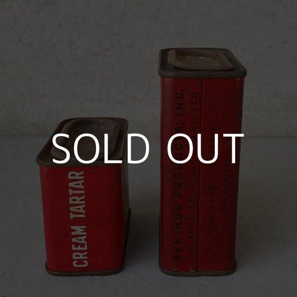 画像4: VINTAGE ANTIQUE BEN HUR TIN CAN ヴィンテージ アンティーク 缶 / アメリカ パウダー カフェ キッチン ブリキ セット オブジェ 小物入れ 雑貨  USA  (4)