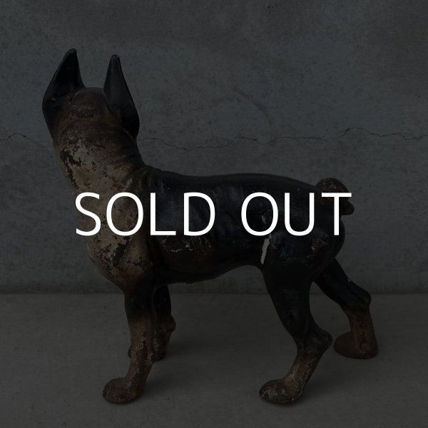 画像2: VINTAGE ANTIQUE BOSTON TERRIER DOOR STOPPER ヴィンテージ アンティーク ボストンテリア ドアストッパー / コレクタブル オブジェ キャストアイアン 鋳物 置物 犬 店舗什器 アメリカ (2) (2)