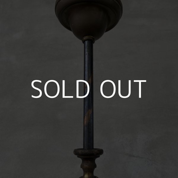 画像2: VINTAGE ANTIQUE LIGHT LAMP JAPANNED ヴィンテージ アンティーク シャンデリア 吊り下げライト ジャパンド アメリカ / 2灯 ペンダントライト ジャパンカラー 天井照明 USA   (2)