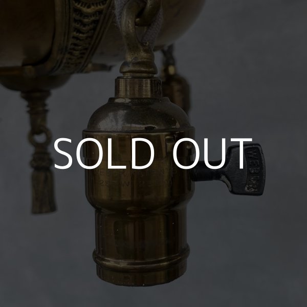 画像6: VINTAGE ANTIQUE ヴィンテージ アンティーク シャンデリア 吊り下げライト アメリカ / 3灯 ライト ペンダントライト ブラス 真鍮 天井照明 USA  (3) (6)