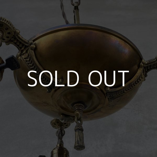 画像4: VINTAGE ANTIQUE ヴィンテージ アンティーク シャンデリア 吊り下げライト アメリカ / 3灯 ライト ペンダントライト ブラス 真鍮 天井照明 USA  (3) (4)