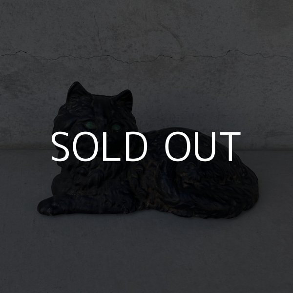 画像1: VINTAGE ANTIQUE CAT DOOR STOPPER ヴィンテージ アンティーク 猫 ドアストッパー / コレクタブル オブジェ キャストアイアン 鋳物 置物 動物 店舗什器 アメリカ  (1)