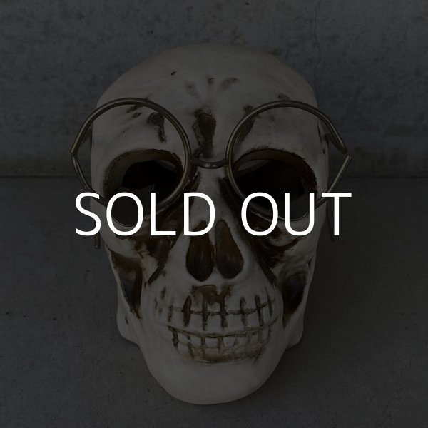 画像2: VINTAGE SKULL ASHTRAY ヴィンテージ スカル 灰皿 / 陶器 ドクロ メガネ 眼鏡 オブジェ 置物 JAPAN 日本製 (3) (2)