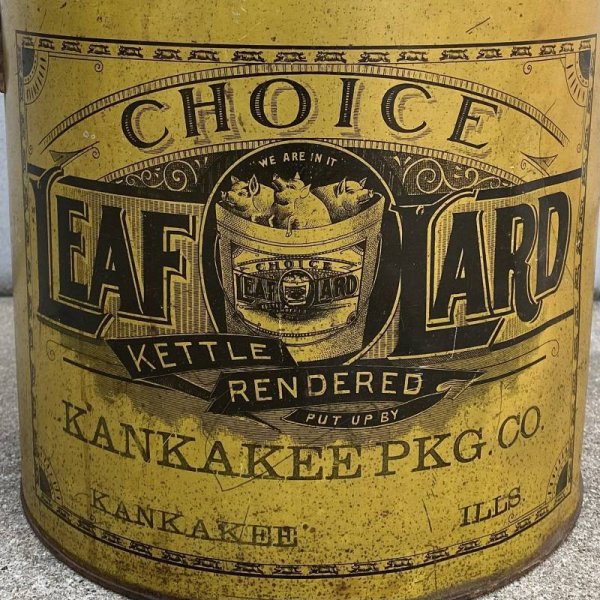 画像9: VINTAGE ANTIQUE TIN CAN LEAF LARD ヴィンテージ アンティーク ラード 缶 / アドバタイジング オイル インダストリアル ガレージ ディスプレイ 収納 店舗什器 アメリカ (9)