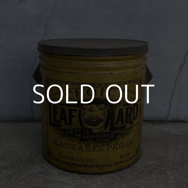 画像1: VINTAGE ANTIQUE TIN CAN LEAF LARD ヴィンテージ アンティーク ラード 缶 / アドバタイジング オイル インダストリアル ガレージ ディスプレイ 収納 店舗什器 アメリカ (1)