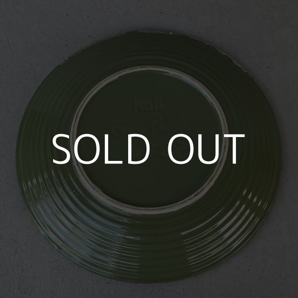 画像2: VINTAGE ANTIQUE HULL TABLEWARE ヴィンテージ アンティーク ハル ポタリー アボカド グリーン プレート 皿 陶器 / アメリカ  トレー 食器 緑色 USA (6)  (2)