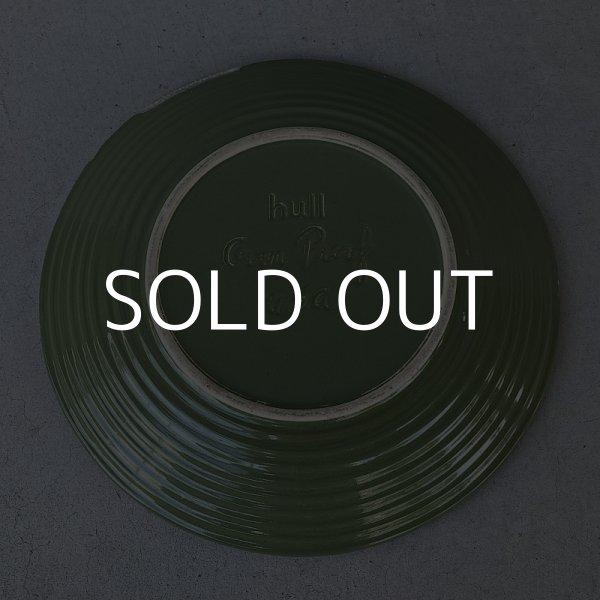 画像2: VINTAGE ANTIQUE HULL TABLEWARE ヴィンテージ アンティーク ハル ポタリー アボカド グリーン プレート 皿 陶器 / アメリカ  トレー 食器 緑色 USA    (2)