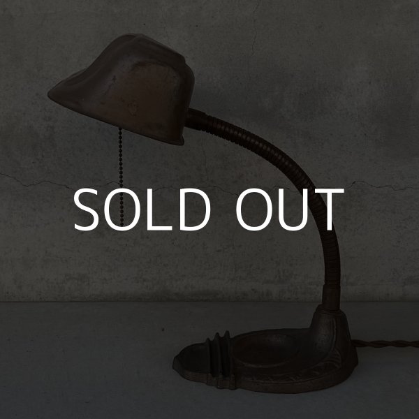 画像4: VINTAGE ANTIQUE DESK LAMP  STAND LIGHT RICHTER METALCRAFT CO ヴィンテージ アンティーク デスクランプ デスクライト スタンドライト 卓上ライト アメリカ / インダストリアル グースネック 照明 アイアン 鉄 USA (4)
