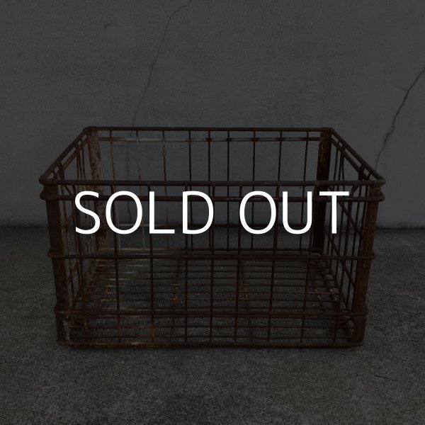 画像2: VINTAGE ANTIQUE WIRE BASKET ヴィンテージ アンティーク ワイヤーバスケット メタルボックス かご / インダストリアル ガレージ アイアン 収納 什器 ケース アメリカ USA (2) (2)