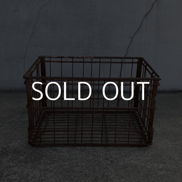 画像2: VINTAGE ANTIQUE WIRE BASKET ヴィンテージ アンティーク ワイヤーバスケット メタルボックス かご / インダストリアル ガレージ アイアン 収納 什器 ケース アメリカ USA (1) (2)