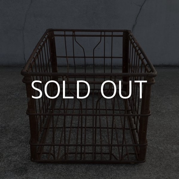 画像3: VINTAGE ANTIQUE WIRE BASKET ヴィンテージ アンティーク ワイヤーバスケット メタルボックス かご / インダストリアル ガレージ アイアン 収納 什器 ケース アメリカ USA (1) (3)