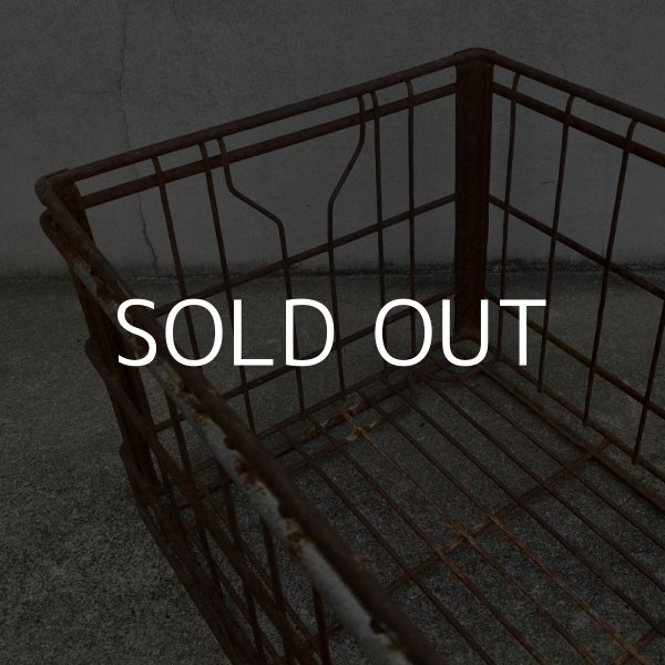 画像8: VINTAGE ANTIQUE WIRE BASKET ヴィンテージ アンティーク ワイヤーバスケット メタルボックス かご / インダストリアル ガレージ アイアン 収納 什器 ケース アメリカ USA (2) (8)