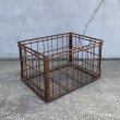 画像1: VINTAGE ANTIQUE WIRE BASKET ヴィンテージ アンティーク ワイヤーバスケット メタルボックス かご / インダストリアル ガレージ アイアン 収納 什器 ケース アメリカ USA (1) (1)