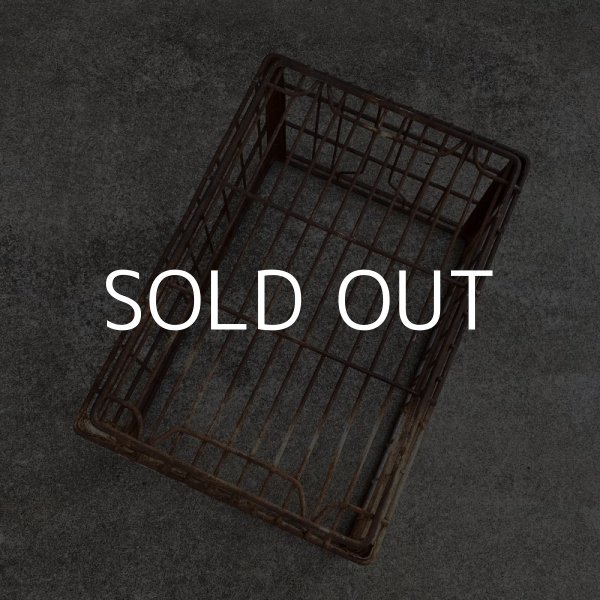 画像5: VINTAGE ANTIQUE WIRE BASKET ヴィンテージ アンティーク ワイヤーバスケット メタルボックス かご / インダストリアル ガレージ アイアン 収納 什器 ケース アメリカ USA (2) (5)