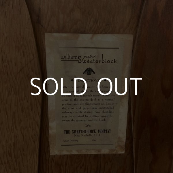 画像5: VINTAGE ANTIQUE THE SWEATERBLOCK COMPAMY WILLIAMS PERFECT SWEATER HOLDER ヴィンテージ アンティーク セーターホルダー / コレクタブル ディスプレイ インテリア ハンガー 木製 服屋 店舗備品 アメリカ (5)