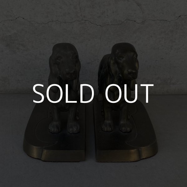 画像2: VINTAGE ANTIQUE BOOKENDS DOG ヴィンテージ アンティーク ブックエンド ブックスタンド 本立て 犬 / コレクタブル オブジェ ディスプレイ インテリア 置物 動物 アメリカ (2)