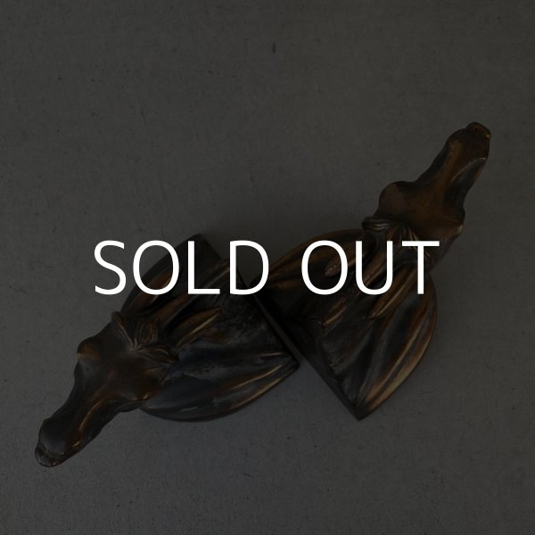 画像6: VINTAGE ANTIQUE BOOKENDS JAPANNED HORSE ヴィンテージ アンティーク ブックエンド ブックスタンド ジャパンフィニッシュ ジャパンカラー 本立て 馬 / コレクタブル オブジェ ディスプレイ ジャパンド 置物 動物 アメリカ (6)