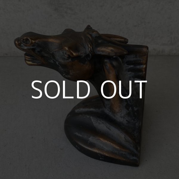 画像9: VINTAGE ANTIQUE BOOKENDS JAPANNED HORSE ヴィンテージ アンティーク ブックエンド ブックスタンド ジャパンフィニッシュ ジャパンカラー 本立て 馬 / コレクタブル オブジェ ディスプレイ ジャパンド 置物 動物 アメリカ (9)