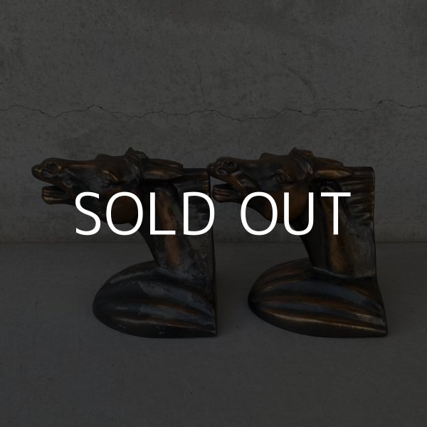 画像5: VINTAGE ANTIQUE BOOKENDS JAPANNED HORSE ヴィンテージ アンティーク ブックエンド ブックスタンド ジャパンフィニッシュ ジャパンカラー 本立て 馬 / コレクタブル オブジェ ディスプレイ ジャパンド 置物 動物 アメリカ (5)
