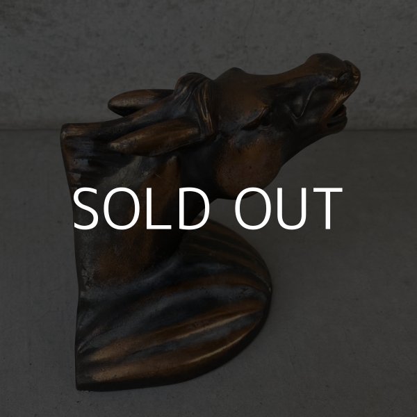 画像8: VINTAGE ANTIQUE BOOKENDS JAPANNED HORSE ヴィンテージ アンティーク ブックエンド ブックスタンド ジャパンフィニッシュ ジャパンカラー 本立て 馬 / コレクタブル オブジェ ディスプレイ ジャパンド 置物 動物 アメリカ (8)