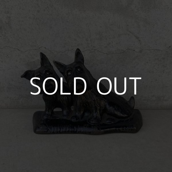 画像1: VINTAGE ANTIQUE DOOR STOPPER DOG ヴィンテージ アンティーク ドアストッパー 犬 / コレクタブル オブジェ ディスプレイ インテリア スコティッシュ・テリア 置物 動物 雑貨 鋳物 アメリカ (1)