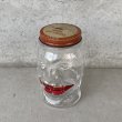 画像1: VINTAGE ANTIQUE LUCKY JOE BANK BOTTLE JAR ヴィンテージ アンティーク コインバンク 貯金箱 グラスジャー / コレクタブル 瓶 ボトル ガラス オブジェ アメリカ USA (1) (1)