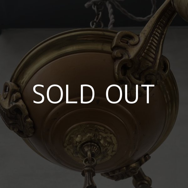 画像3: VINTAGE ANTIQUE ヴィンテージ アンティーク シャンデリア 吊り下げライト / 3灯 ライト ペンダントライト ブラス 真鍮 天井照明 店舗什器 アメリカ USA   (3)