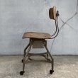 画像4: VINTAGE ANTIQUE TOLEDO CHAIR ヴィンテージ アンティーク トレド ドラフティングチェア 椅子 / インダストリアル ウッド アイアン 家具 木製 鉄 店舗 什器 アメリカ (4)