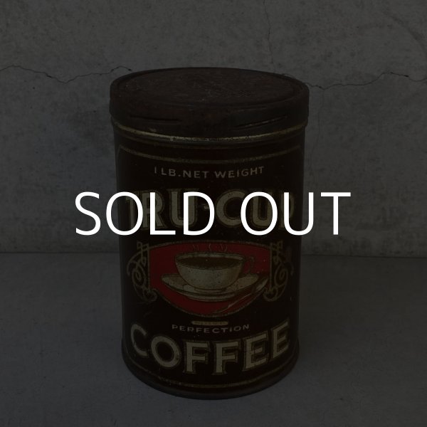 画像1: VINTAGE ANTIQUE TRU CUP COFFEE TIN CAN ヴィンテージ アンティーク コーヒー 缶 / コレクタブル 珈琲 企業物 小物入れ 雑貨 アメリカ USA (1)