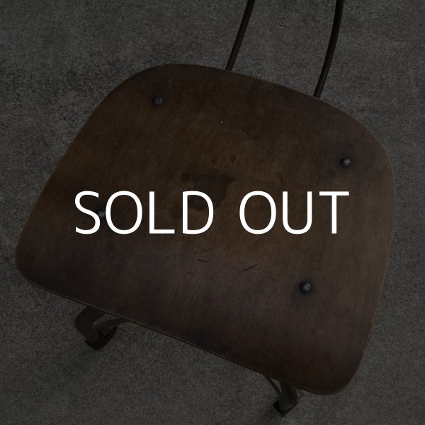 画像7: VINTAGE ANTIQUE TOLEDO CHAIR ヴィンテージ アンティーク トレド ドラフティングチェア 椅子 / インダストリアル ウッド アイアン 家具 木製 鉄 店舗 什器 UHL アメリカ (7)