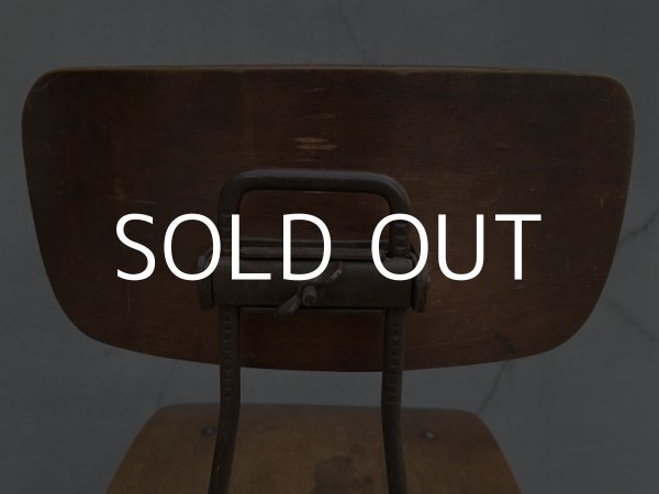 画像6: VINTAGE ANTIQUE TOLEDO CHAIR ヴィンテージ アンティーク トレド ドラフティングチェア 椅子 / インダストリアル ウッド アイアン 家具 木製 鉄 店舗 什器 UHL アメリカ (6)
