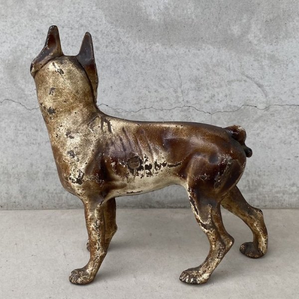 画像2: VINTAGE ANTIQUE BOSTON TERRIER DOOR STOPPER ヴィンテージ アンティーク ボストンテリア ドアストッパー / コレクタブル オブジェ キャストアイアン 鋳物 置物 犬 店舗什器 アメリカ (3) (2)