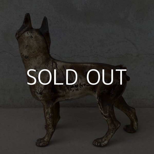 画像2: VINTAGE ANTIQUE BOSTON TERRIER DOOR STOPPER ヴィンテージ アンティーク ボストンテリア ドアストッパー / コレクタブル オブジェ キャストアイアン 鋳物 置物 犬 店舗什器 アメリカ (3) (2)
