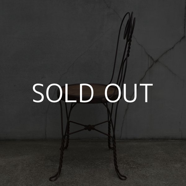 画像5: VINTAGE ANTIQUE ICE CREAM PARLOR CHAIR ヴィンテージ アンティーク アイスクリームパーラーチェア 椅子 / ウッド アイアン 木製 家具 店舗 什器 アメリカ USA (2) (5)