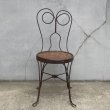 画像2: VINTAGE ANTIQUE ICE CREAM PARLOR CHAIR ヴィンテージ アンティーク アイスクリームパーラーチェア 椅子 / ウッド アイアン 木製 家具 店舗 什器 アメリカ USA (2) (2)