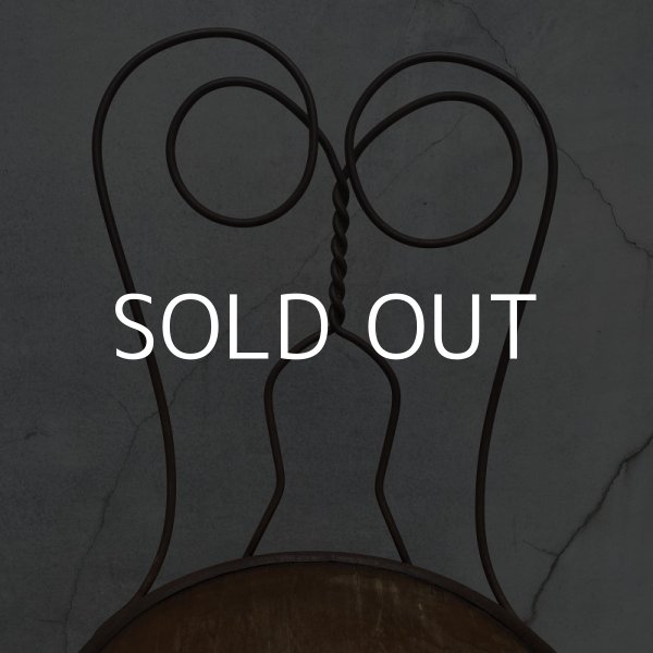 画像9: VINTAGE ANTIQUE ICE CREAM PARLOR CHAIR ヴィンテージ アンティーク アイスクリームパーラーチェア 椅子 / ウッド アイアン 木製 家具 店舗 什器 アメリカ USA (2) (9)