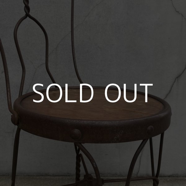 画像8: VINTAGE ANTIQUE ICE CREAM PARLOR CHAIR ヴィンテージ アンティーク アイスクリームパーラーチェア 椅子 / ウッド アイアン 木製 家具 店舗 什器 アメリカ USA (2) (8)