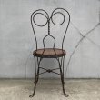 画像3: VINTAGE ANTIQUE ICE CREAM PARLOR CHAIR ヴィンテージ アンティーク アイスクリームパーラーチェア 椅子 / ウッド アイアン 木製 家具 店舗 什器 アメリカ USA (2) (3)