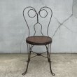 画像2: VINTAGE ANTIQUE ICE CREAM PARLOR CHAIR ヴィンテージ アンティーク アイスクリームパーラーチェア 椅子 / ウッド アイアン 木製 家具 店舗 什器 アメリカ USA (1) (2)