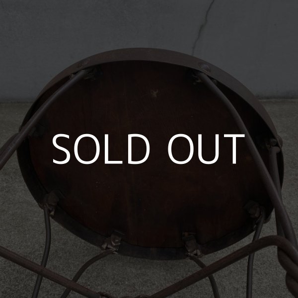 画像7: VINTAGE ANTIQUE ICE CREAM PARLOR CHAIR ヴィンテージ アンティーク アイスクリームパーラーチェア 椅子 / ウッド アイアン 木製 家具 店舗 什器 アメリカ USA (2) (7)