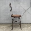 画像4: VINTAGE ANTIQUE ICE CREAM PARLOR CHAIR ヴィンテージ アンティーク アイスクリームパーラーチェア 椅子 / ウッド アイアン 木製 家具 店舗 什器 アメリカ USA (2) (4)