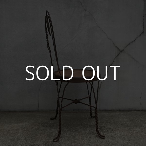 画像4: VINTAGE ANTIQUE ICE CREAM PARLOR CHAIR ヴィンテージ アンティーク アイスクリームパーラーチェア 椅子 / ウッド アイアン 木製 家具 店舗 什器 アメリカ USA (2) (4)