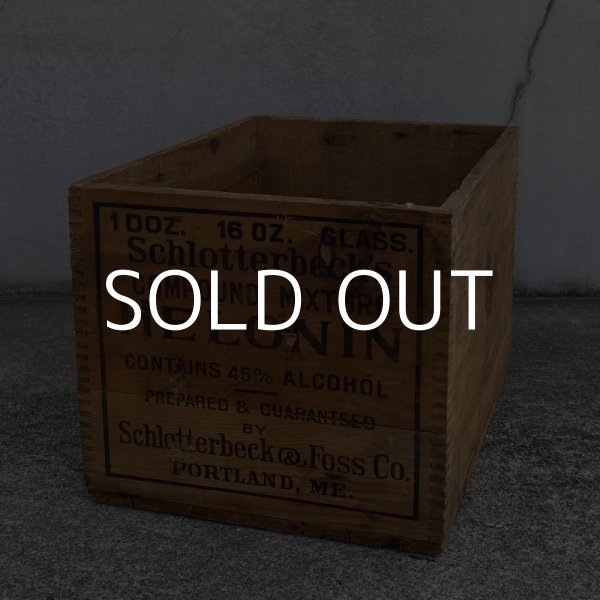 画像1: VINTAGE ANTIQUE WOOD CRATE WOODEN BOX HELONIN ヴィンテージ アンティーク ウッドボックス 木箱 / インダストリアル コレクタブル 収納 ケース ガレージ ガーデニング 店舗什器 アメリカ USA  (1)