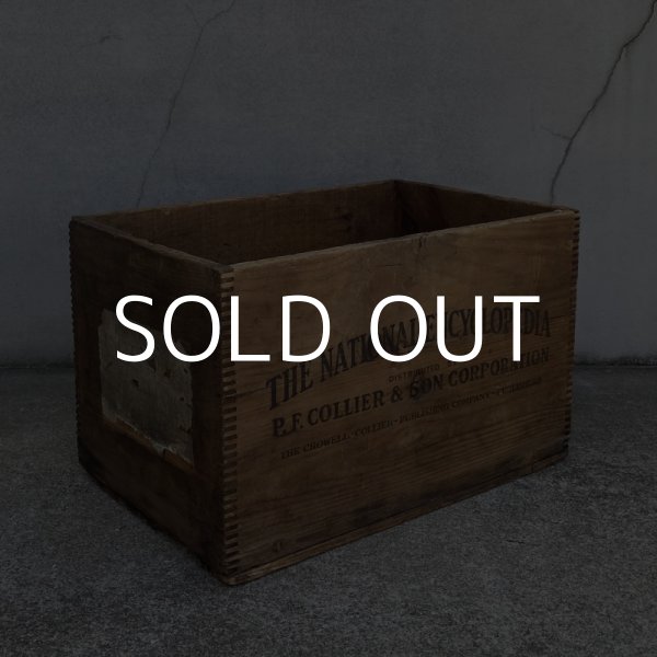画像1: VINTAGE ANTIQUE WOOD CRATE WOODEN BOX ヴィンテージ アンティーク ウッドボックス 木箱 / コレクタブル 収納 ケース ガレージ ガーデニング 百科事典 店舗什器 アメリカ USA  (1)