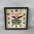 画像1: VINTAGE ANTIQUE WALL CLOCK ヴィンテージ アンティーク ウォールクロック 壁掛け時計 /  アドバタイジング 企業物 四角形 鉄 店舗什器 アメリカ USA (1)