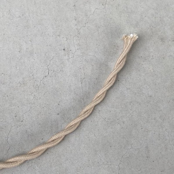 画像2: ELECTRIC LAMP CORD コード 配線 ベージュ / 電気 照明 ランプ リペアパーツ ツイストコード コットン 1m〜 2芯 アメリカ USA  (2)